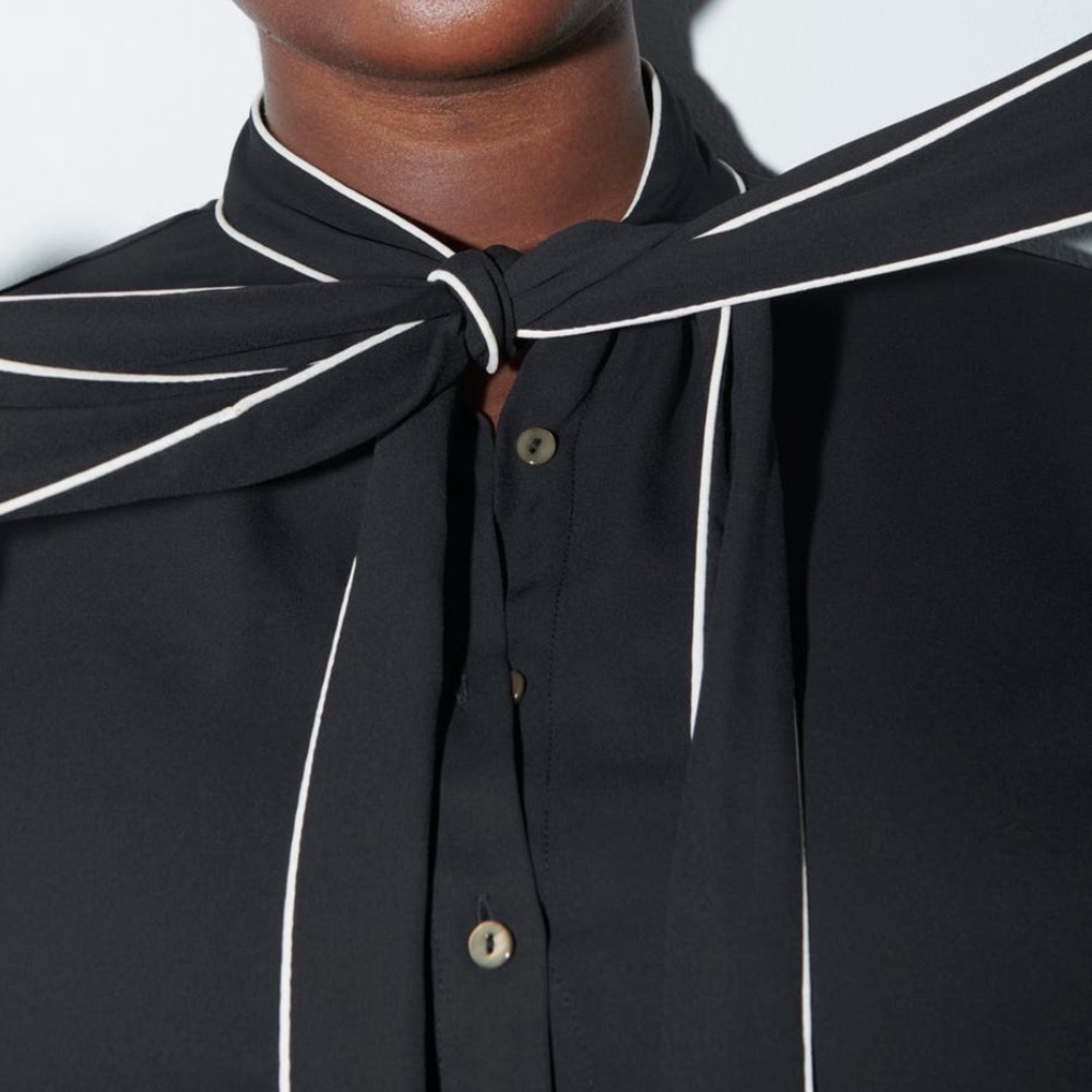 NWT Pari Passu Pauline Bow Tie Blouse D18 - Picture 5 of 7